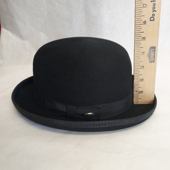 Bailey of Hollywood Derby Hat Sz Large 100% Wool Black Made in USA Vintage Lined - Picture 16 of 16